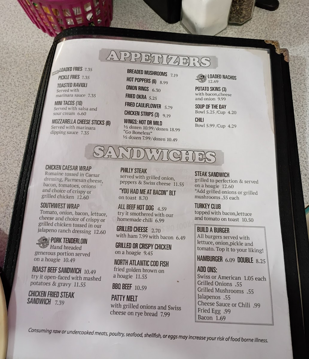 Finish Line Cafe Menu - Image 1